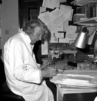 John Young in his room at the Wellcome Institute, London