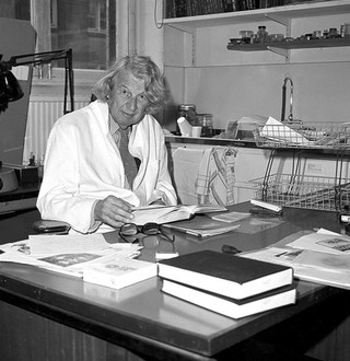 John Young in his room at the Wellcome Institute, London