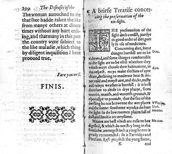 A worthy treatise of the eyes; containing the knowledge and cure of one hundreth and thirtene diseases, incident unto them / first gathered & written in French ... and now translated into English, togeather with a profitable treatise of the scorbie [by J. Weyer]; & another of the cancer [by B. Textor] by A. H[unton]. Also ... a work touching the preservation of the sight, set forth by W. Bailey D. of Phisick.