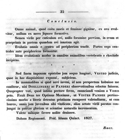 De ovi mammalium et hominis genesi. Epistolam ad Academiam Imperialem Scientiarum Petropolitanam / dedit Carolus Ernestus a Baer.