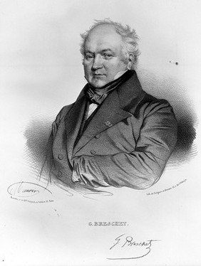 Gilbert Breschet. Lithograph by N. E. Maurin.