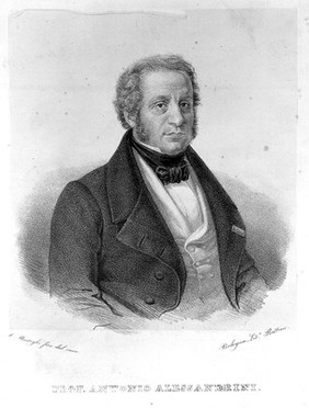 Antonio Alessandrini. Lithograph by A. Besteghi.