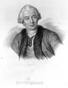 Claude Bourgelat. Stipple engraving by F. Pigeot.