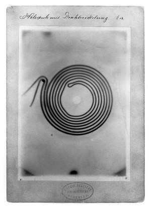 view Radiograph by W.K. Roentgen: wire coil; 1895