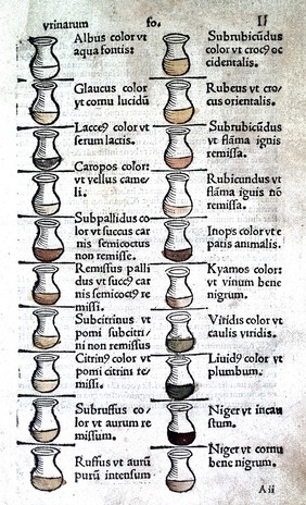 M0007286: Illustration of a Uroscopy chart from <i>Epiphanie medicorum</i>