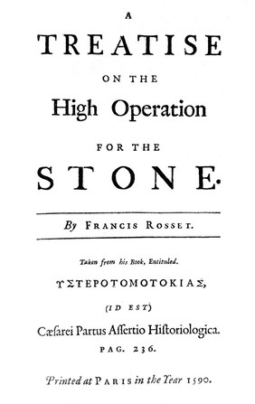 A treatise on the high operation for the stone ... / By William Cheselden.