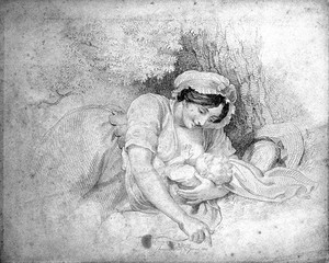 view Picture of mother giving breast to infant