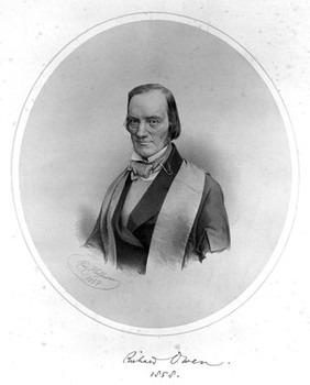 Lithograph: portrait of Sir R. Owen,