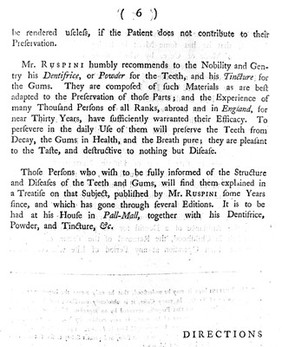 Mr. Ruspini, earnestly recommends the following short observations to the perusal of the nobility, gentry, and others / [Bartholomew Ruspini].