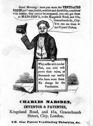 view Advertisement for Charles Marsden's ventilated boots.