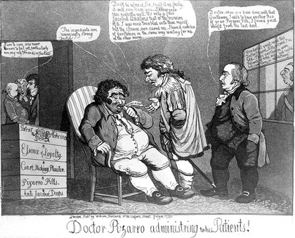 James Gillray, 'Dr. Pizarro administering to his patients'