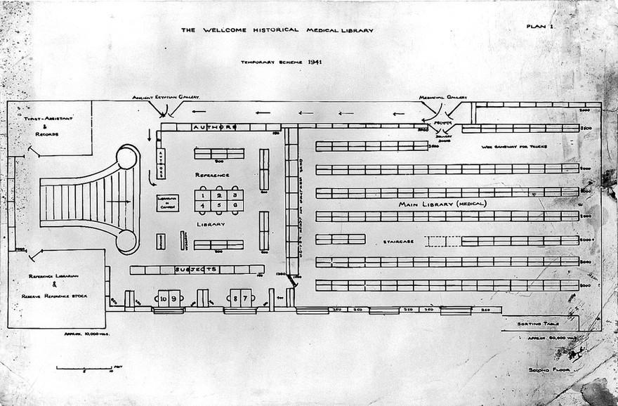 Daigram of groundplans of Wellcome Library