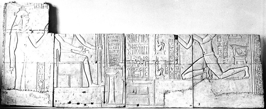 Cast of Egyptian relief: four section