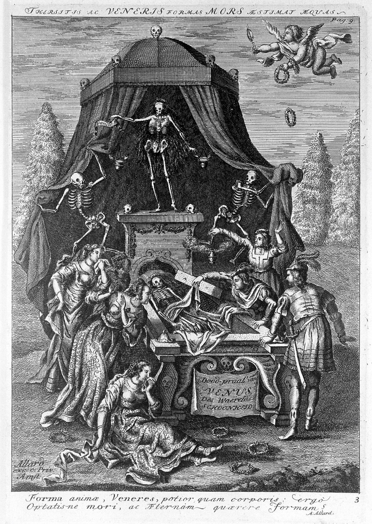 Abraham Allard, allegory of vanity, by Abraham Allard
