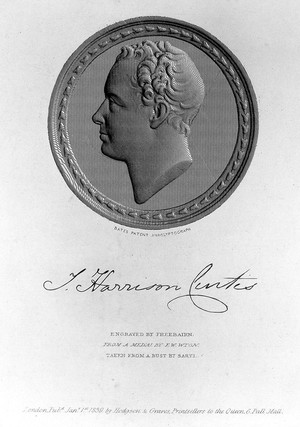 view Portrait of J. H. Curtis, profile bust in medallion