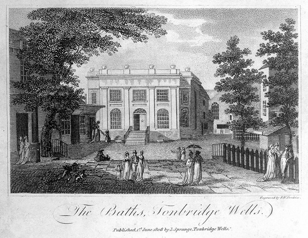 Baths, Tunbridge Wells, Kent. Engraving by P.W. Tomkins.