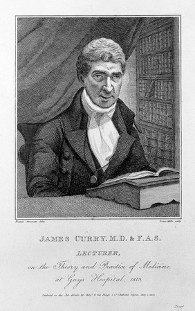 James Curry. Line engraving by I. Mills, 1819, after F. Simonau.