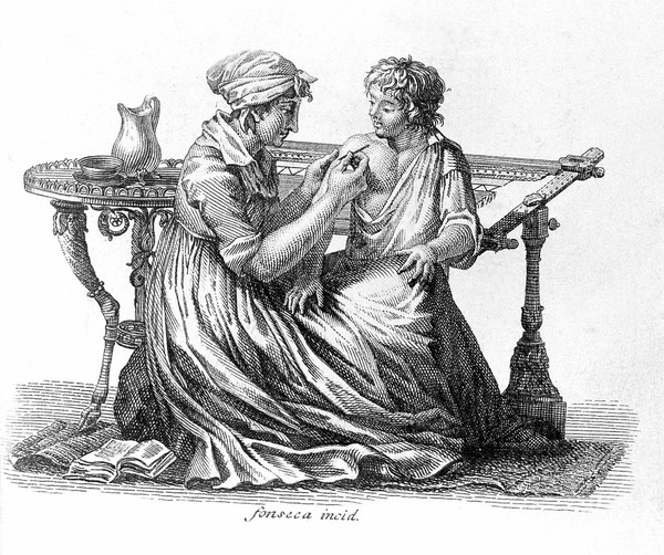 Orígen y descubrimiento de la vaccina / Traducido del frances con arreglo a las ultimas observaciones hechas hasta el mes de mayo del presente año [1801], y enriquecido con varias notas por ... P.H. Hernandez [Anon].