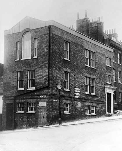 New End Hospital, Hampstead: the dispensary and soup-kitchen. Photograph by R. Langston, 1954.