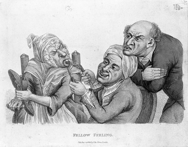 Engraving: "Fellow feeling", 1810; dentistry
