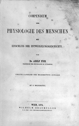 view Title page "Compendium der Physiologie des Menschen", Fick 1874