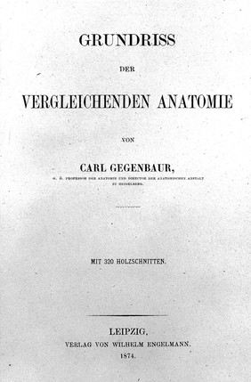 Grundriss der vergleichenden Anatomie / von Carl Gegenbaur.