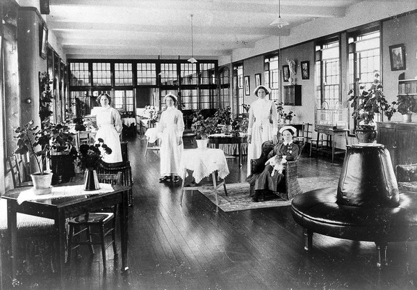 Nurses at Saxondale mental hospital, Nottingham.
