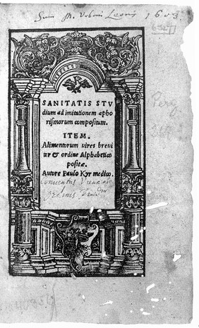 Sanitatis studium ad imitationem aphorismorum compositum : Item, alimentorum vires breviter et ordine alphabetico positae.