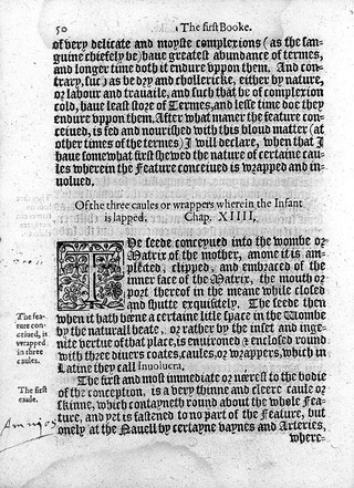 The byrth of mankinde, otherwise named The womans booke. : Set foorth in English by Thomas Raynalde phisition, and by him corrected, and augmented. Whose contents yée may reade in the table following: but most plainely in the prologue.