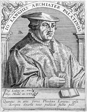 Johannes Lange. Line engraving by T. de Bry, 1645.