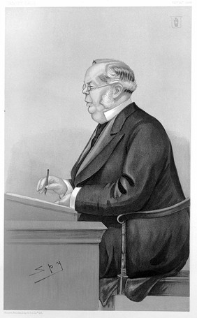 Sir William Henry Broadbent. Colour lithograph by Sir L. Ward [Spy], 1902.