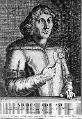 Portrait of Nicolaus Copernicus, half length holding astronomical device