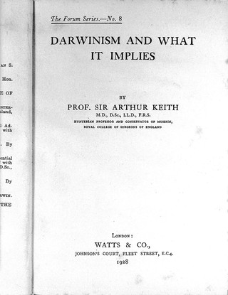 Darwinism and what it implies / by Prof. Sir Arthur Keith.