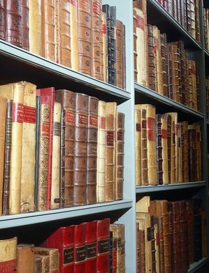 view Folio books in strong rooms, Wellcome Institute Library.