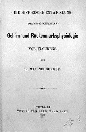 M. Neuburger " Historische entwicklung...", 1897; title page