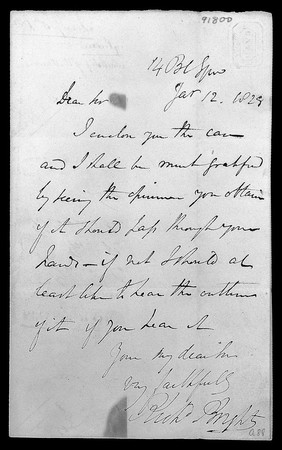 Autograph letter signed by Richard Bright