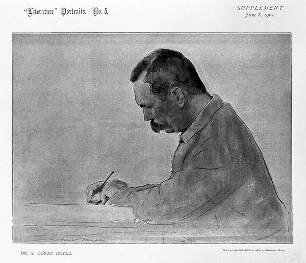 Sir Arthur Conan Doyle. Colour process print after a pastel drawing by M. Menpes, 1901.