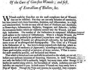 view Wiseman "chirurgical treatises", 1686: gunshot wounds