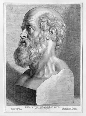 Hippocrates. Line engraving by P. Pontius, 1638, after P. P. Rubens.