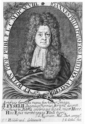 Johann Philipp Eysel. Line engraving by J.G. Göbel after T. J. Hildebrand(t).