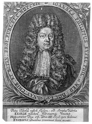 Johann Philipp Eysel. Line engraving by J. G. Mentzel.