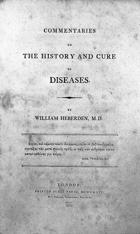 Commentaries on the history and cure of diseases / [Tr. by W. Heberden, Jnr].