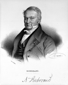 Balthasar Anthelme, Baron Richerand. Lithograph by N.E. Maurin.