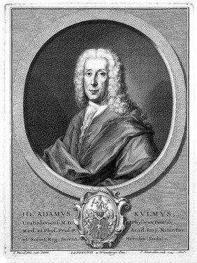 Johann Adam Kulm. Line engraving by J. Houbraken, 1743, after J. Wessel, 1740.