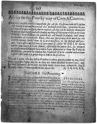 Advice for the poor by way of cure and caution / [Thomas Cocke].