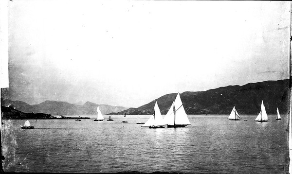 Regatta, the harbour, Hong Kong. Photograph, 1981, from a negative by John Thomson, 1871.