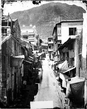 Cochrane Street, Hong Kong. Photograph, 1981, from a negative by John Thomson, 1868/1871.