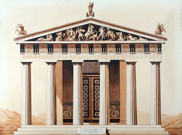 Facade of temple of Aesculapius at Epidaurus