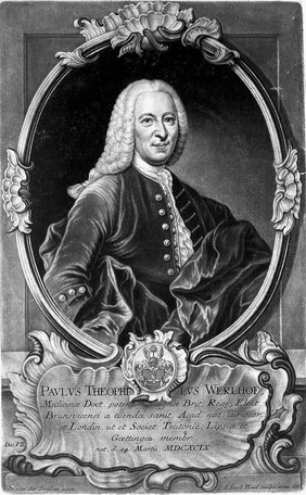 Paul Gottlieb Werlhof. Mezzotint by J.J. Haid after D. van der Smissen, 1740.