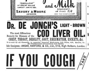 view Text advertisment for Dr. De Jongh's cod liver oil